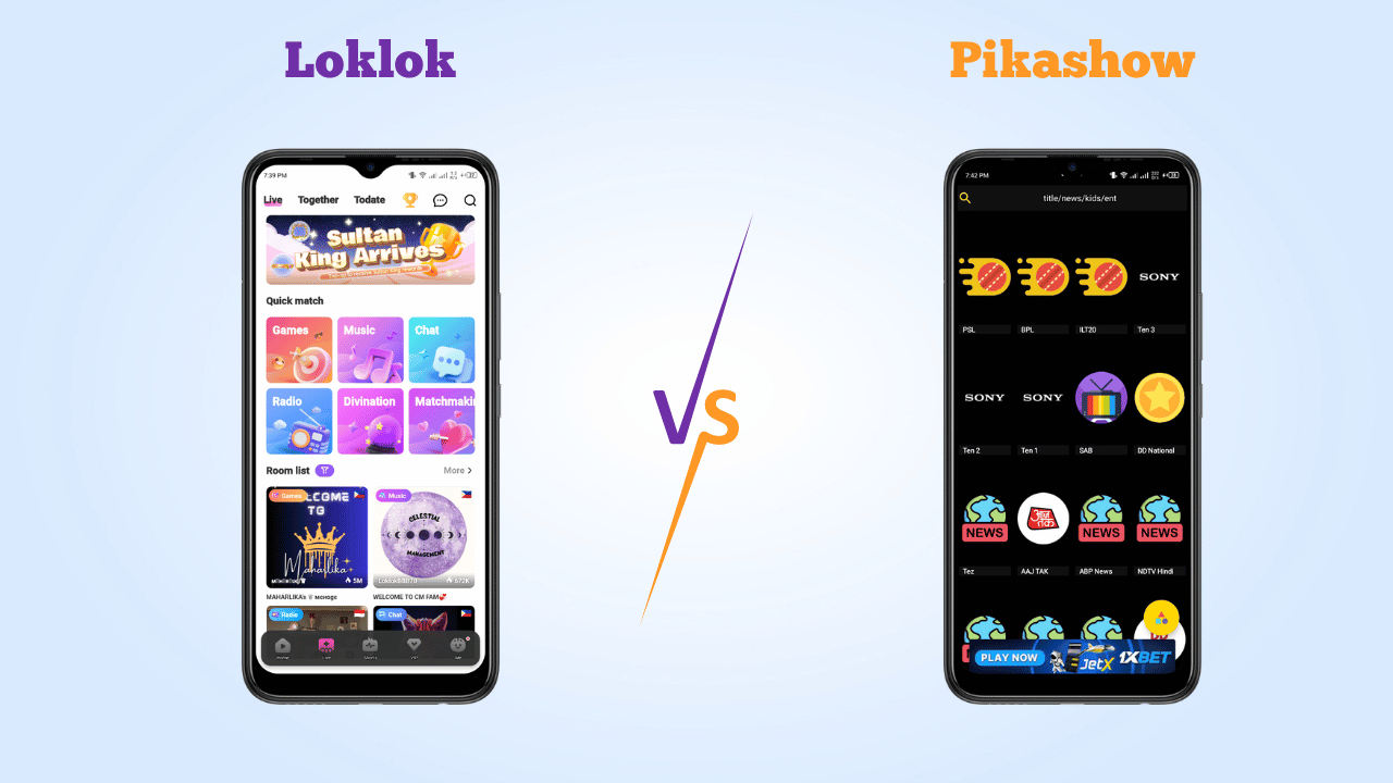 Loklok vs. PikaShow: Sports and Live Streaming